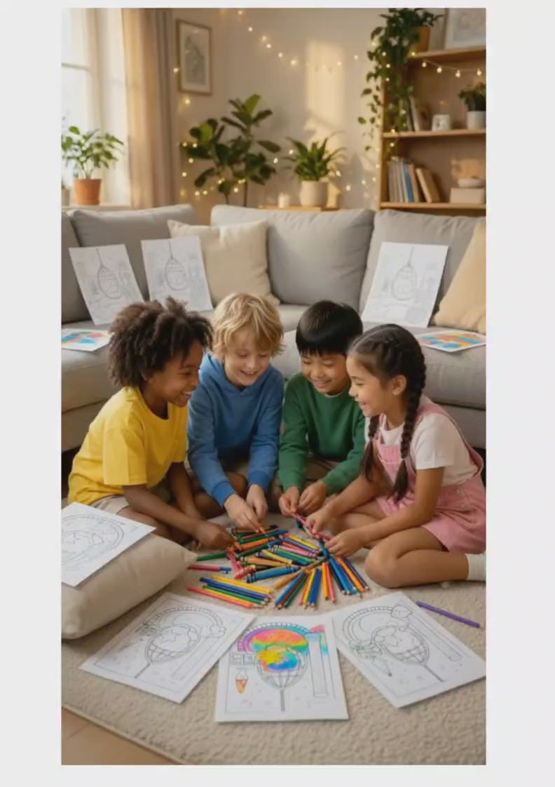 Visual Calming Lights Coloring Pages | 10 Printable Sensory Coloring Sheets for Kids | Autism Calm Corner Activity PDF