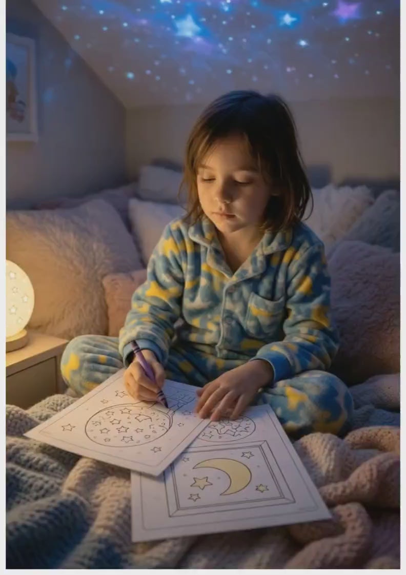 Visual Calming Lights Coloring Pages | 10 Printable Sensory Coloring Sheets for Kids | Autism Calm Corner Activity PDF