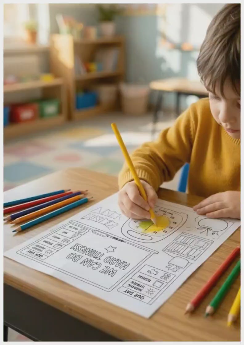 My Time Timer Coloring Pages | 10 Printable Sensory Coloring Sheets for Kids