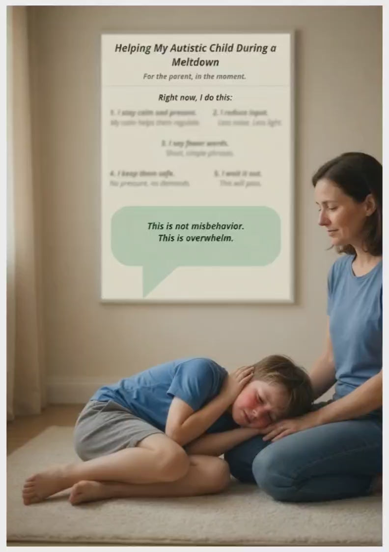 Helping My Autistic Child During a Meltdown – Autism Support Printable