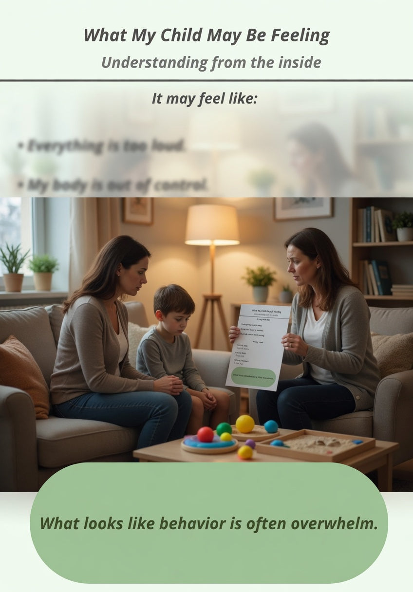 What My Child May Be Feeling Printable | Autism Emotional Regulation Guide | Neurodivergent Parenting Support PDF | Sensory Overwhelm Printable