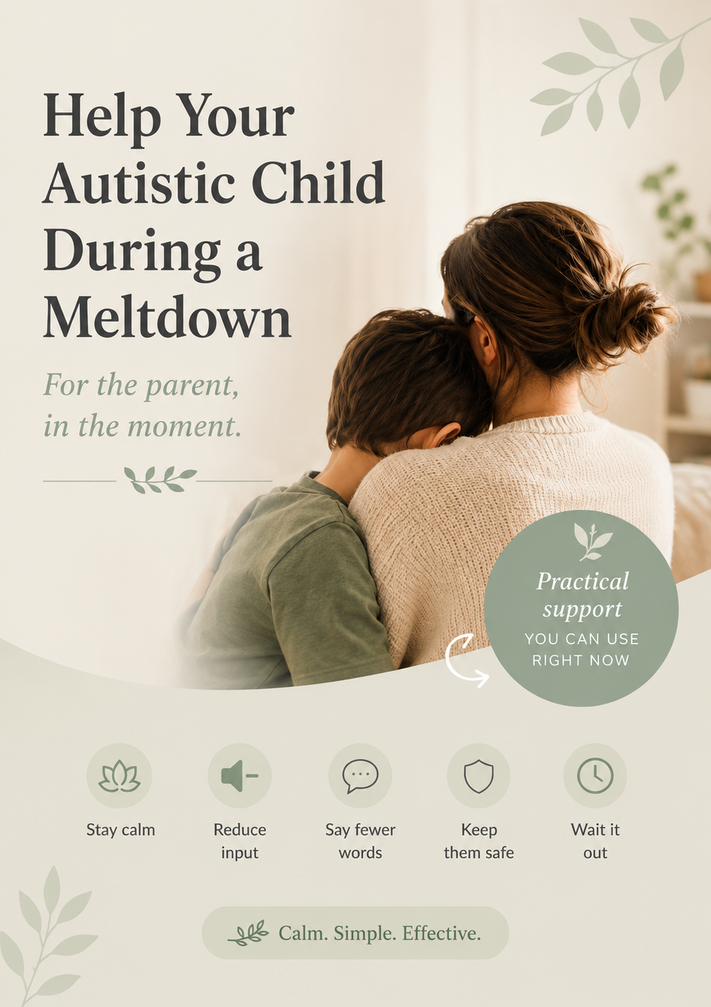 Helping My Autistic Child During a Meltdown – Autism Support Printable