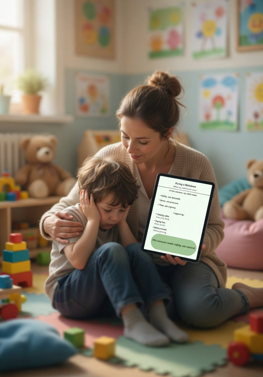 During a Meltdown Printable | Autism Meltdown Support Guide | Calm Parenting & Co-Regulation PDF | Neurodivergent Emotional Support Tool