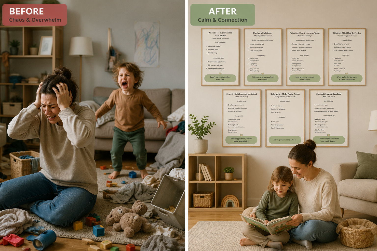 Emotional Support Toolkit for Autism Parents | 7 Printable Co-Regulation Guides | Sensory Overload & Meltdown Support Bundle | Neurodivergent Parenting PDF