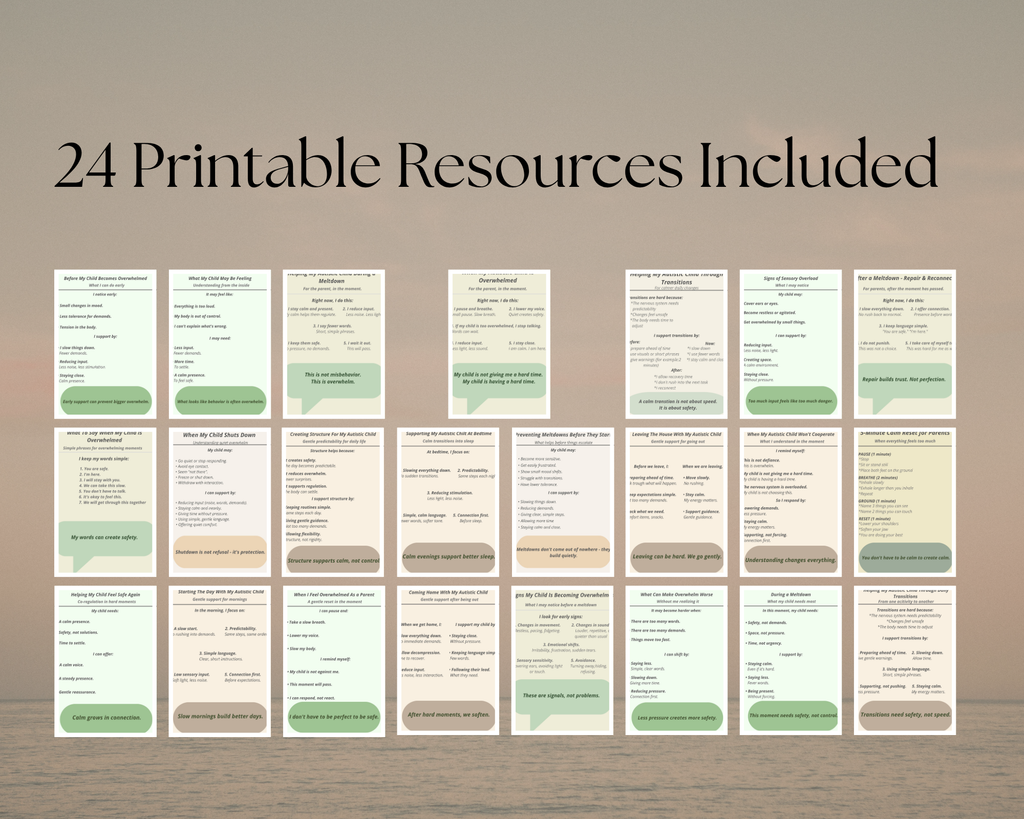 Parent Support Toolkit Bundle | 23 Autism & Gentle Parenting Printables
