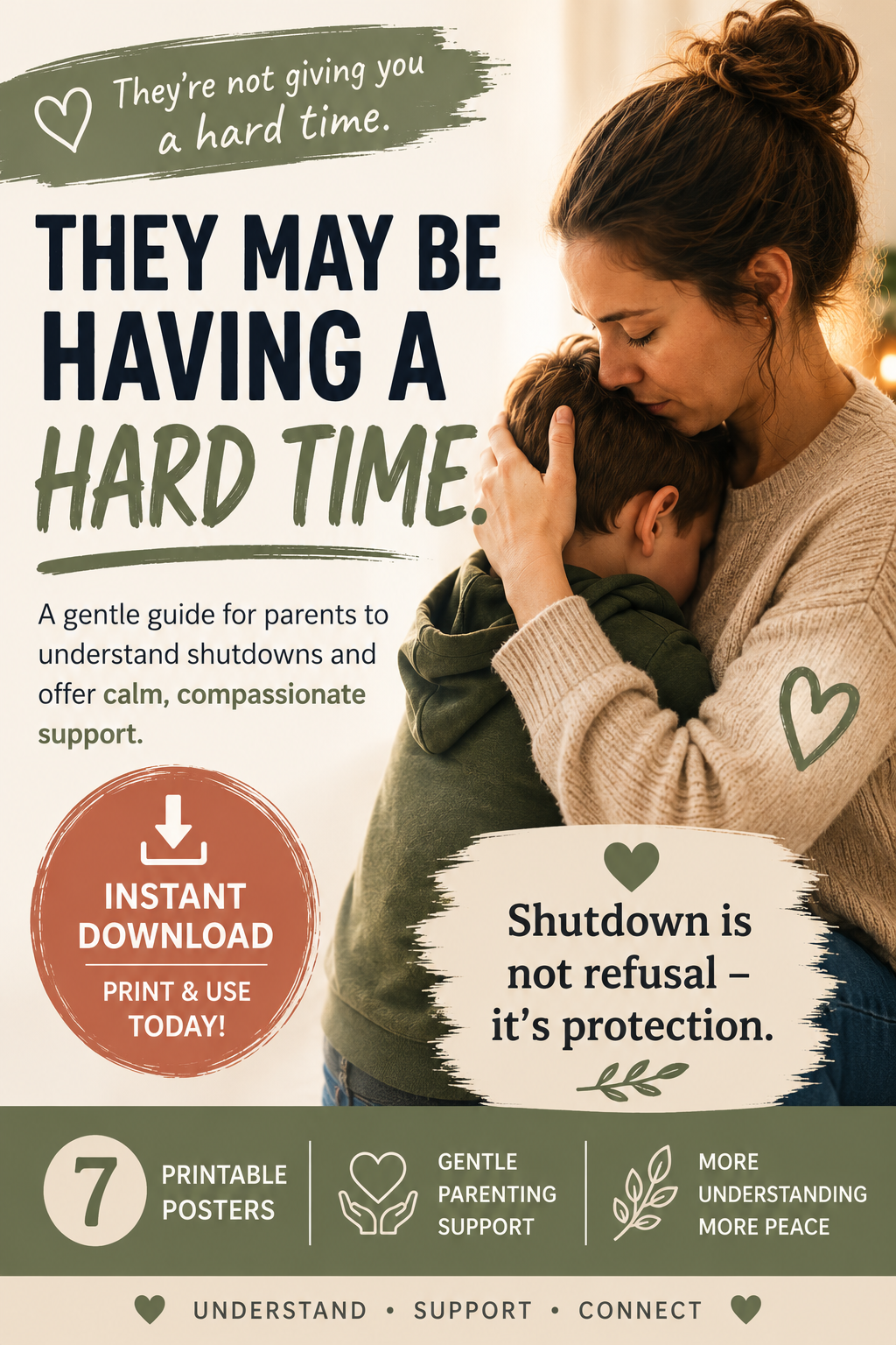 When My Child Shuts Down | Autism Shutdown Support Printable | Understanding Quiet Overwhelm