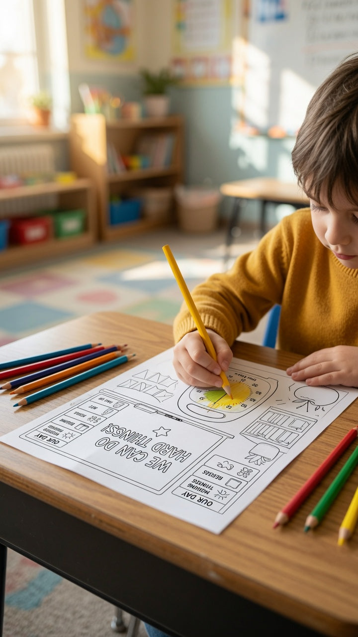 My Time Timer Coloring Pages | 10 Printable Sensory Coloring Sheets for Kids
