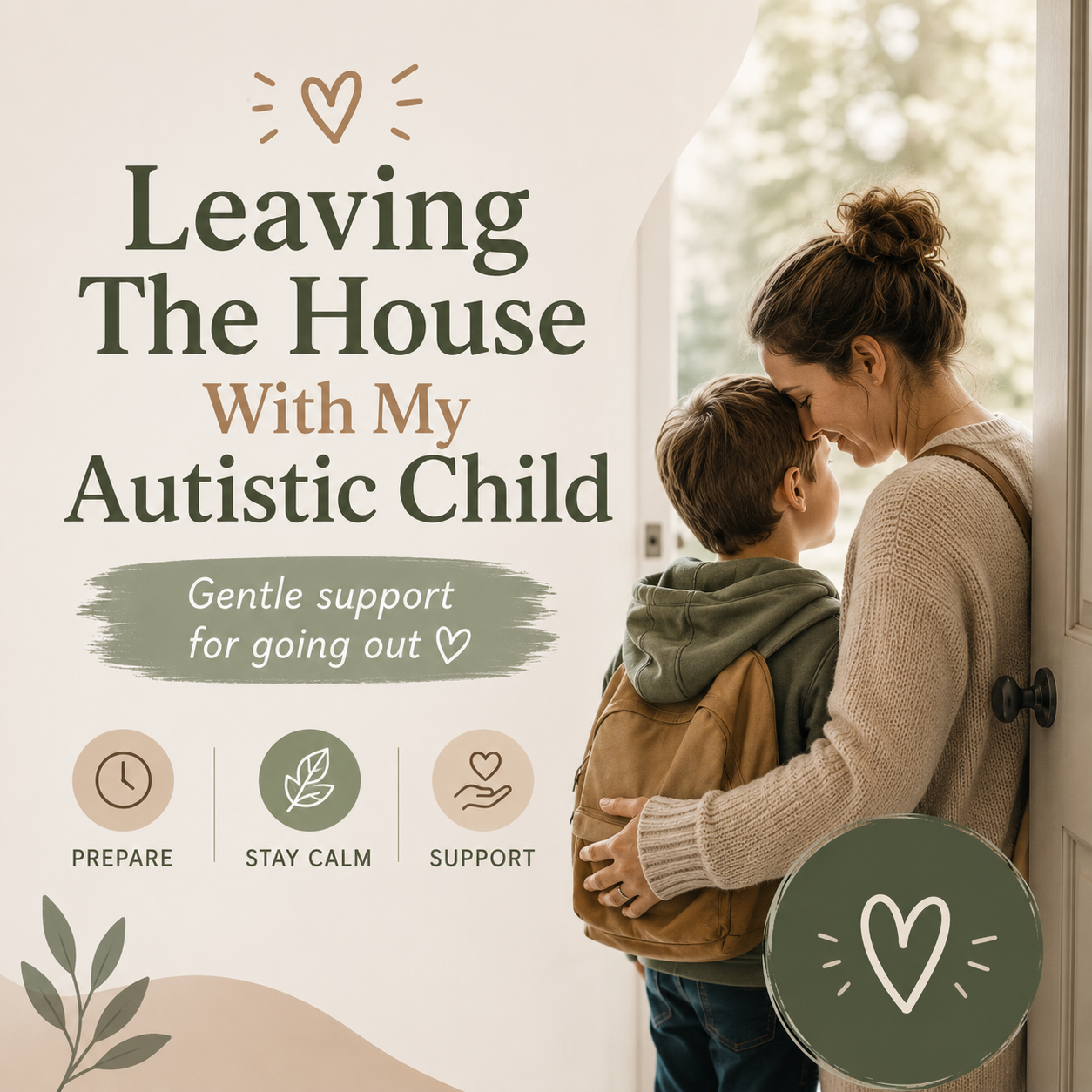 Leaving The House With My Autistic Child Printable | Gentle Autism Parenting Support Tool | Calm Transition Guide for Autism Families