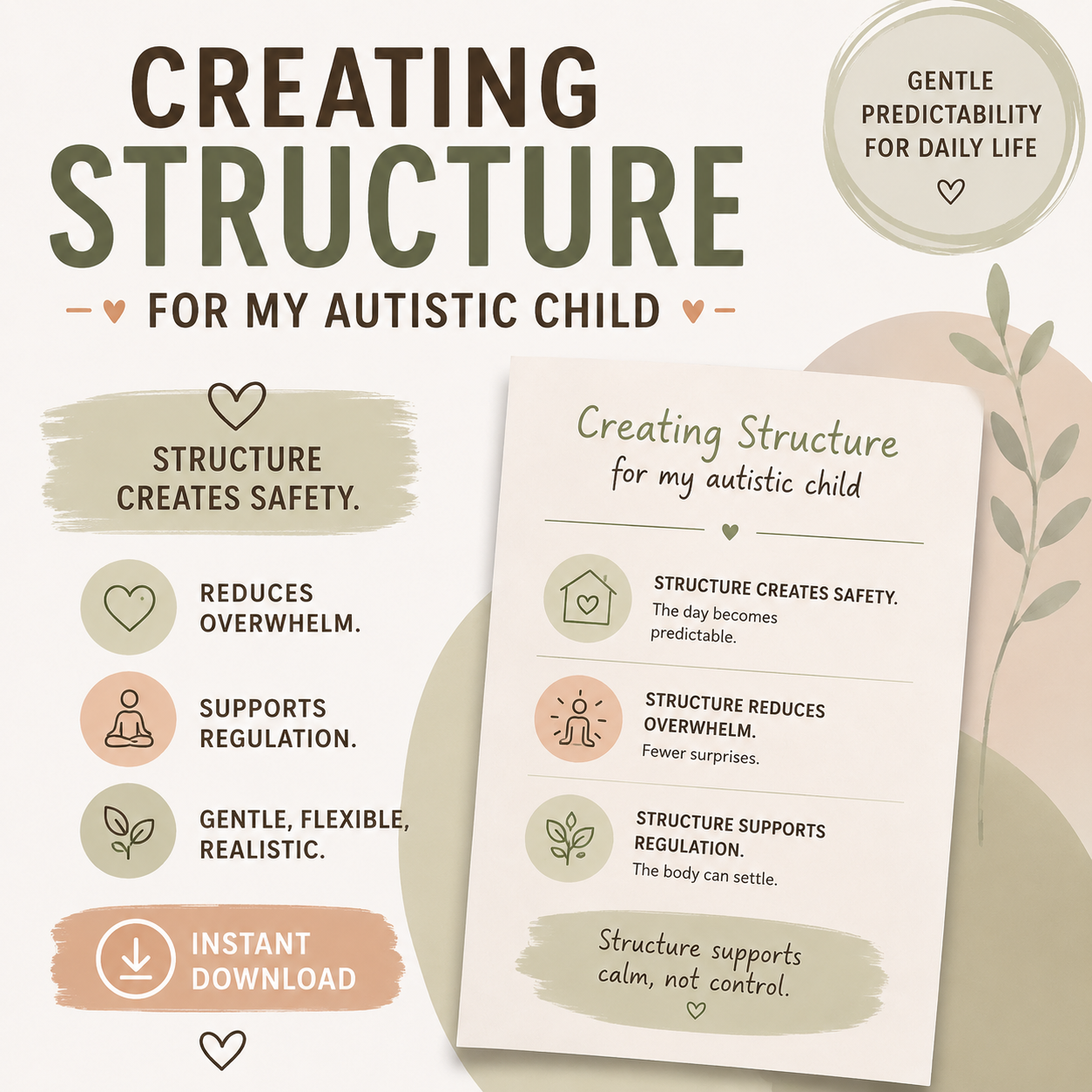 Creating Structure for My Autistic Child – Autism Support Printable
