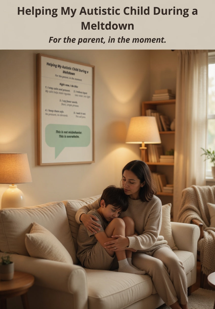 Helping My Autistic Child During a Meltdown – Autism Support Printable