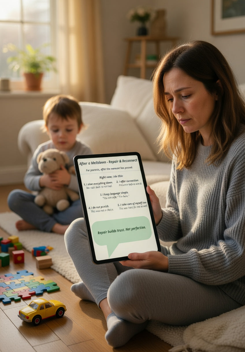 After a Meltdown – Repair & Reconnect Printable for Autism Parents