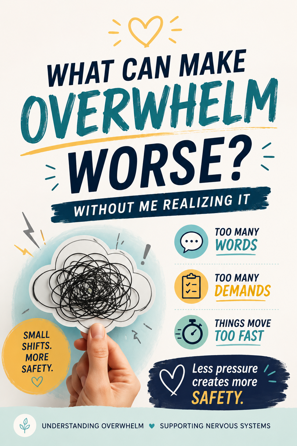 What Can Make Overwhelm Worse Printable | Autism Sensory Support Guide | Calm Parenting & Co-Regulation PDF | Neurodivergent Parenting Tool