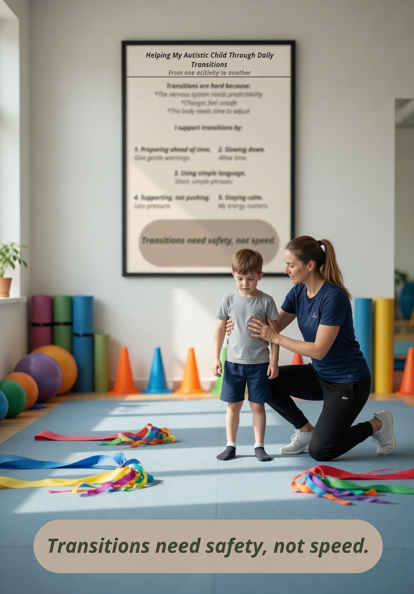 Helping My Autistic Child Through Daily Transitions Printable | Autism Parenting Support Tool | Calm Transition Guide for Neurodivergent Families