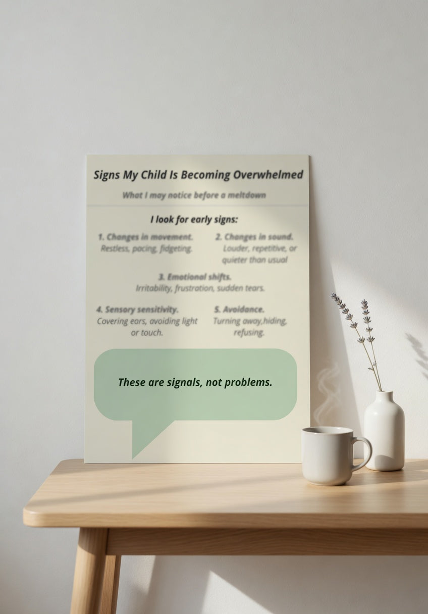Signs My Child Is Becoming Overwhelmed – Autism Support Printable