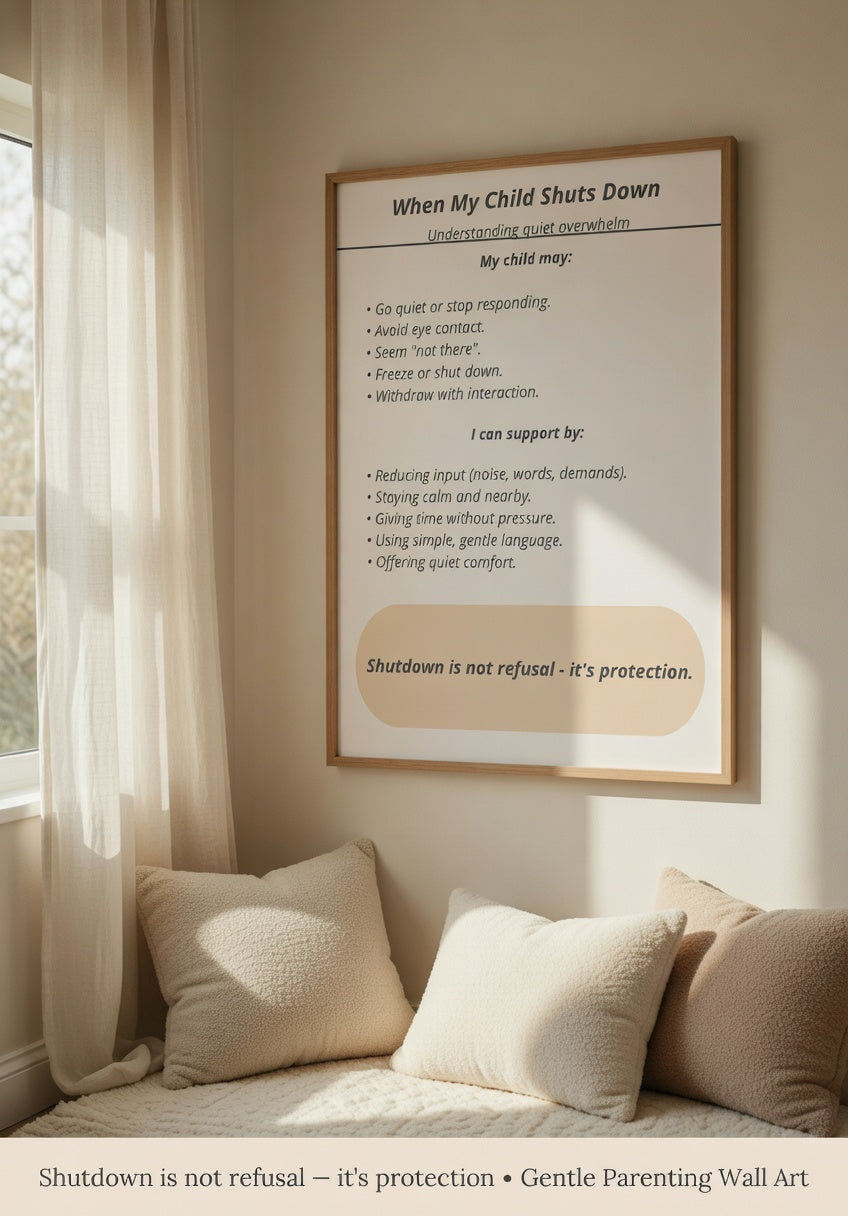 When My Child Shuts Down | Autism Shutdown Support Printable | Understanding Quiet Overwhelm