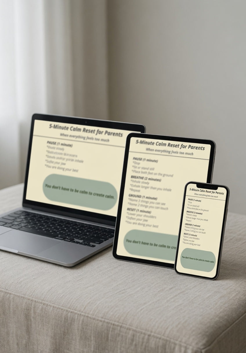 5-Minute Calm Reset for Parents – Printable Emotional Regulation Tool