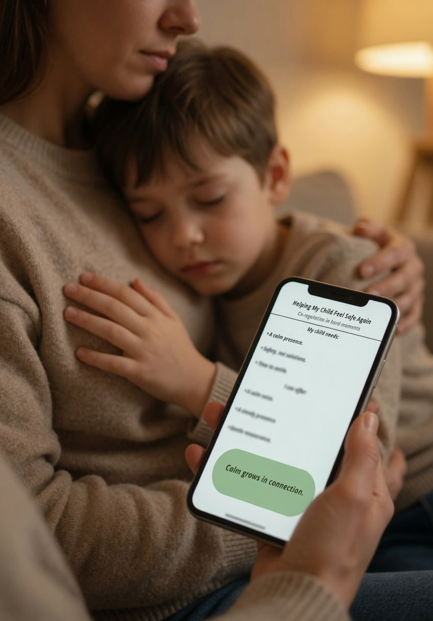 Helping My Child Feel Safe Again Printable | Co-Regulation Support Guide for Autism Parents | Emotional Regulation PDF | Neurodivergent Parenting Tool