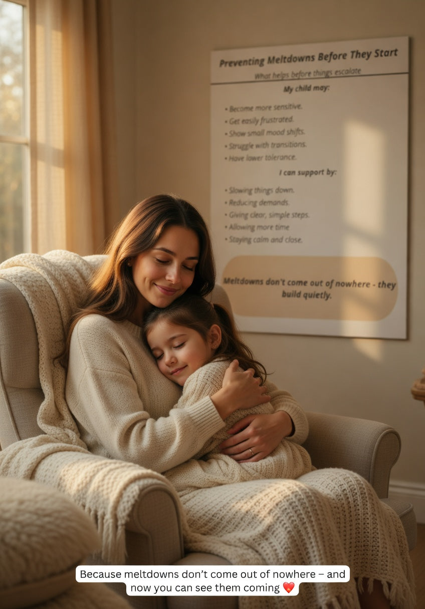 Preventing Meltdowns Before They Start | Autism Parenting Printable | Early Signs & Co-Regulation Support Sheet