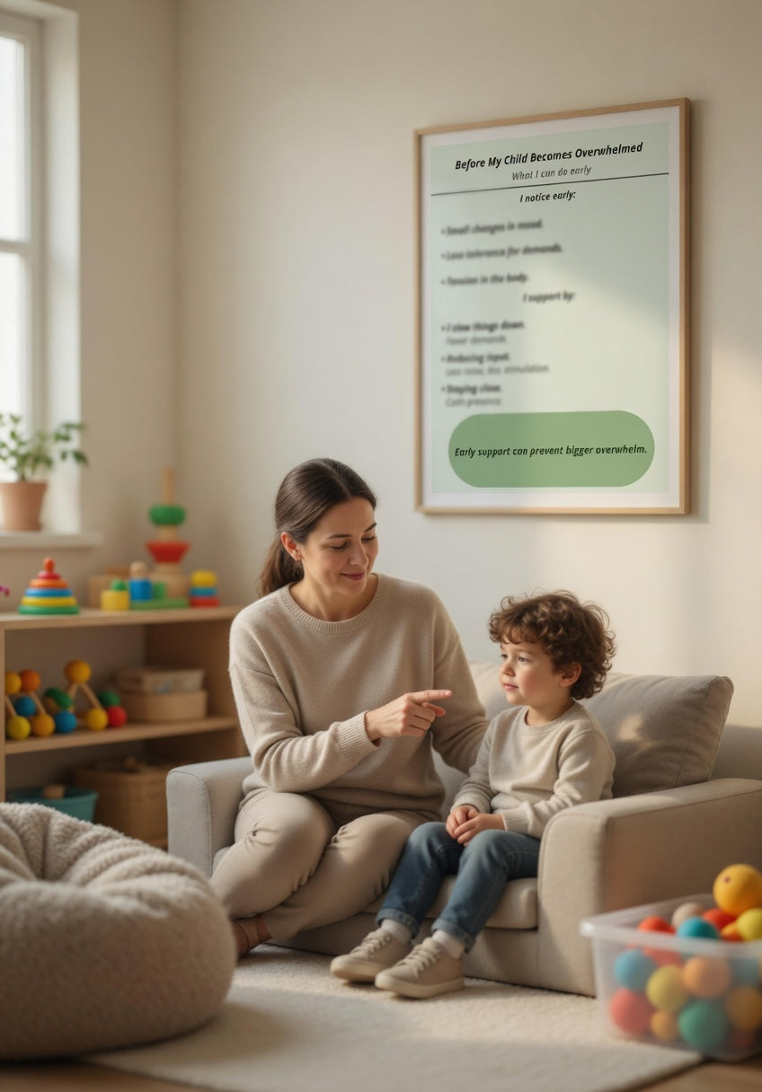 Before My Child Becomes Overwhelmed Printable | Early Sensory Support Guide for Autism Parents | Emotional Regulation PDF | Neurodivergent Parenting Tool
