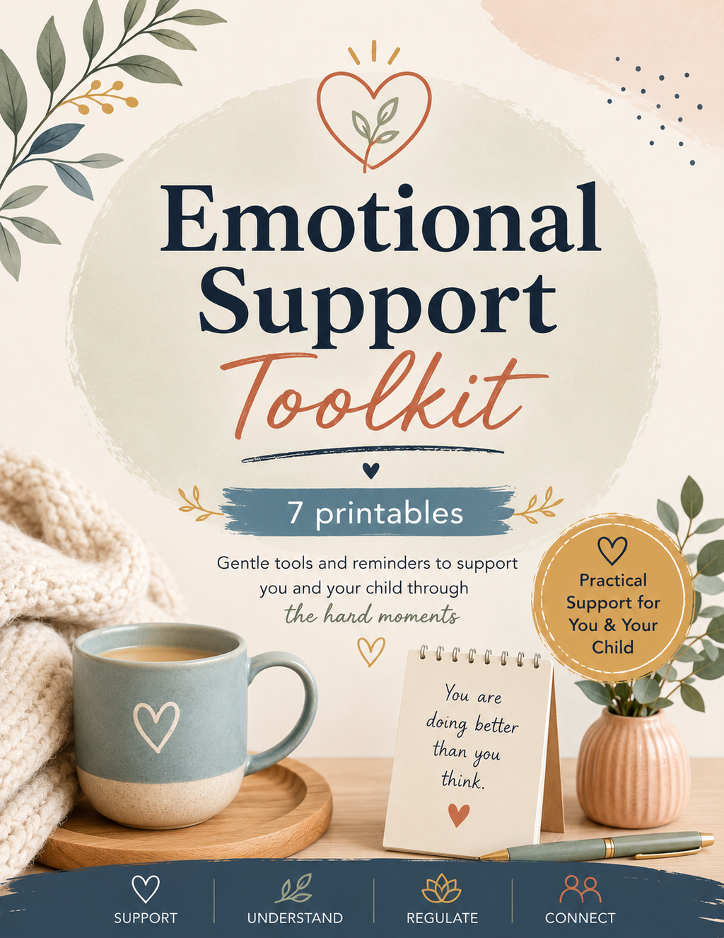 Emotional Support Toolkit for Autism Parents | 7 Printable Co-Regulation Guides | Sensory Overload & Meltdown Support Bundle | Neurodivergent Parenting PDF