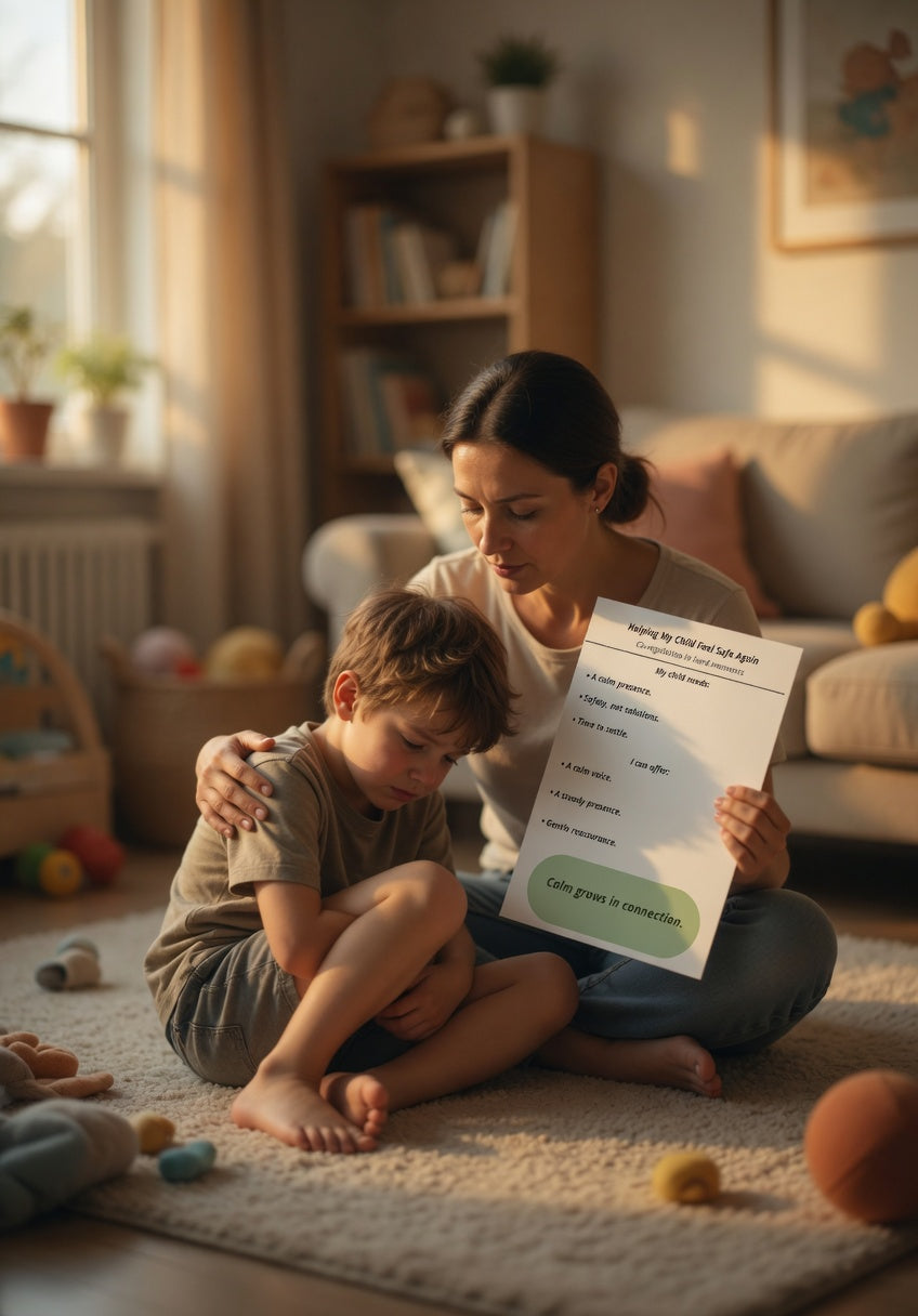 Helping My Child Feel Safe Again Printable | Co-Regulation Support Guide for Autism Parents | Emotional Regulation PDF | Neurodivergent Parenting Tool