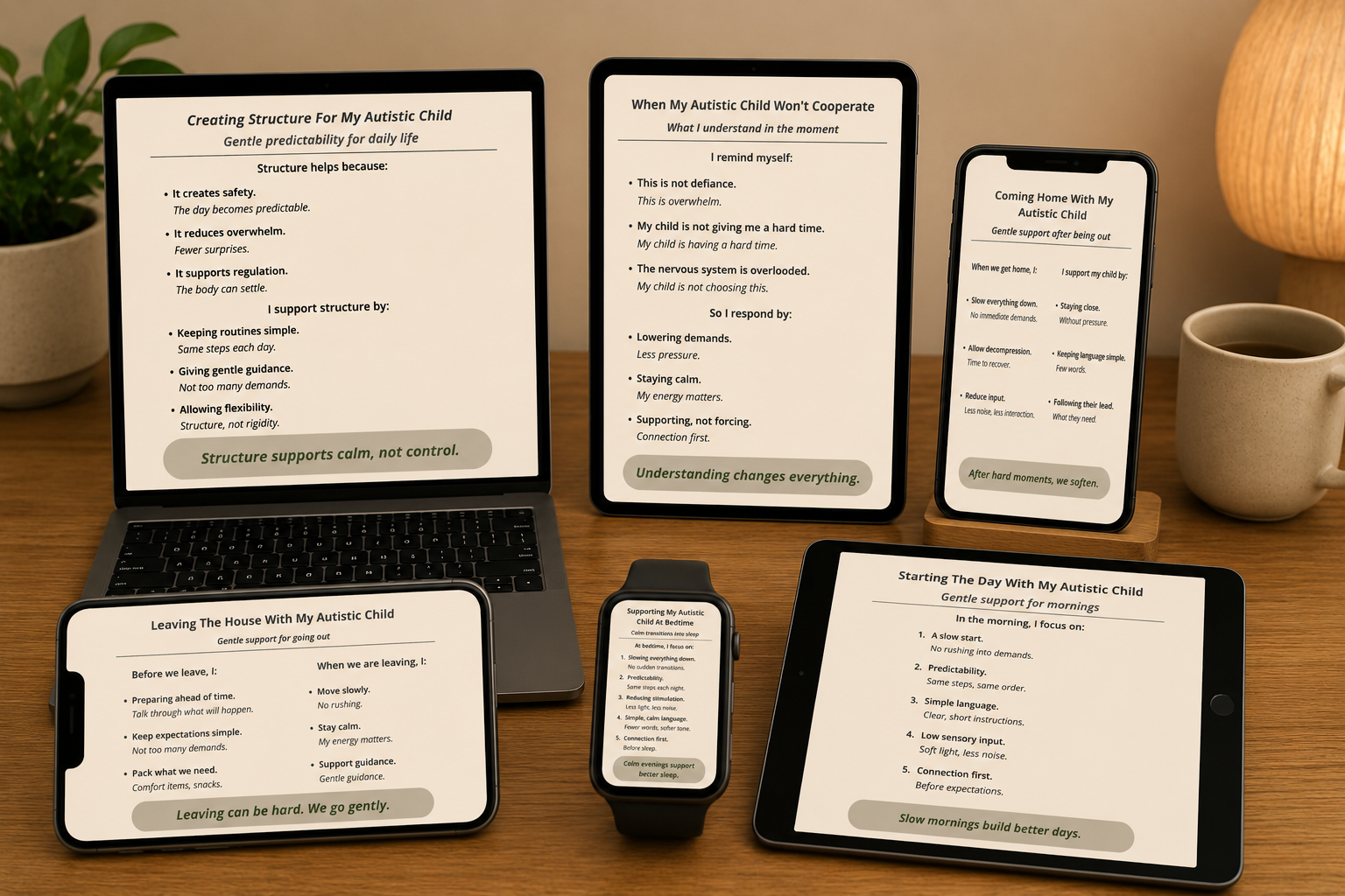 Calm Daily Life Toolkit for Parents of Autistic Children | 7 Printable Support Guides | Autism Parenting Printable Bundle