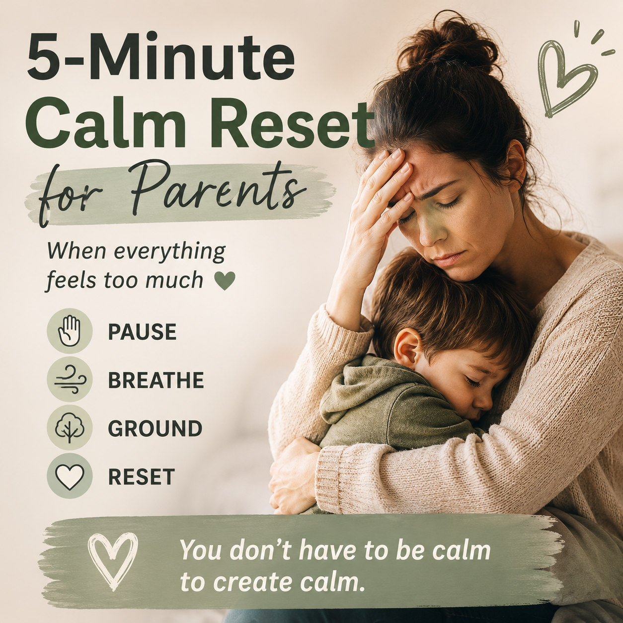 5-Minute Calm Reset for Parents – Printable Emotional Regulation Tool