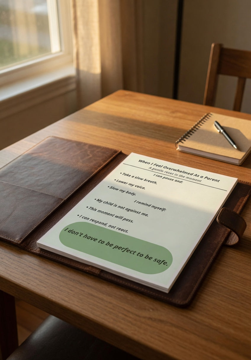 When I Feel Overwhelmed as a Parent Printable | Calm Parenting Reset Guide | Emotional Regulation & Co-Regulation PDF | Gentle Support for Autism Parents