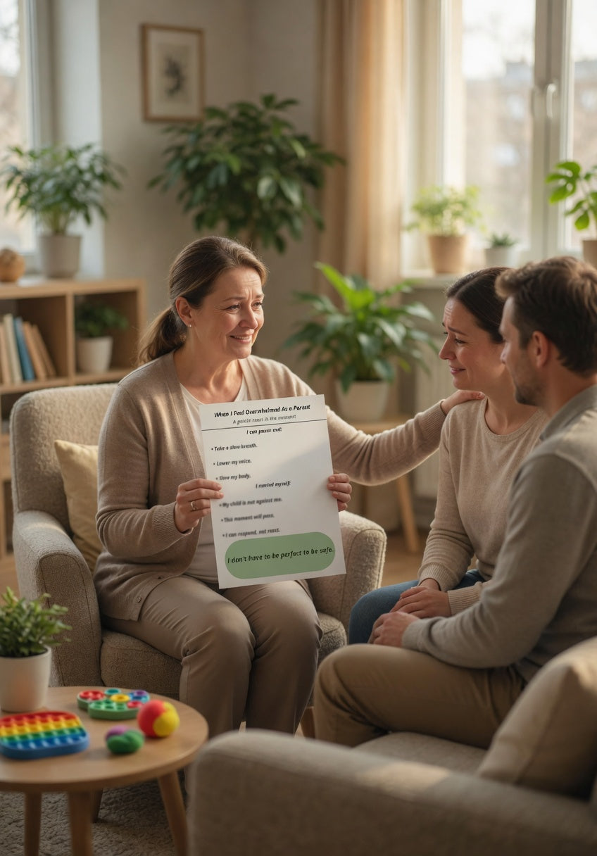 When I Feel Overwhelmed as a Parent Printable | Calm Parenting Reset Guide | Emotional Regulation & Co-Regulation PDF | Gentle Support for Autism Parents