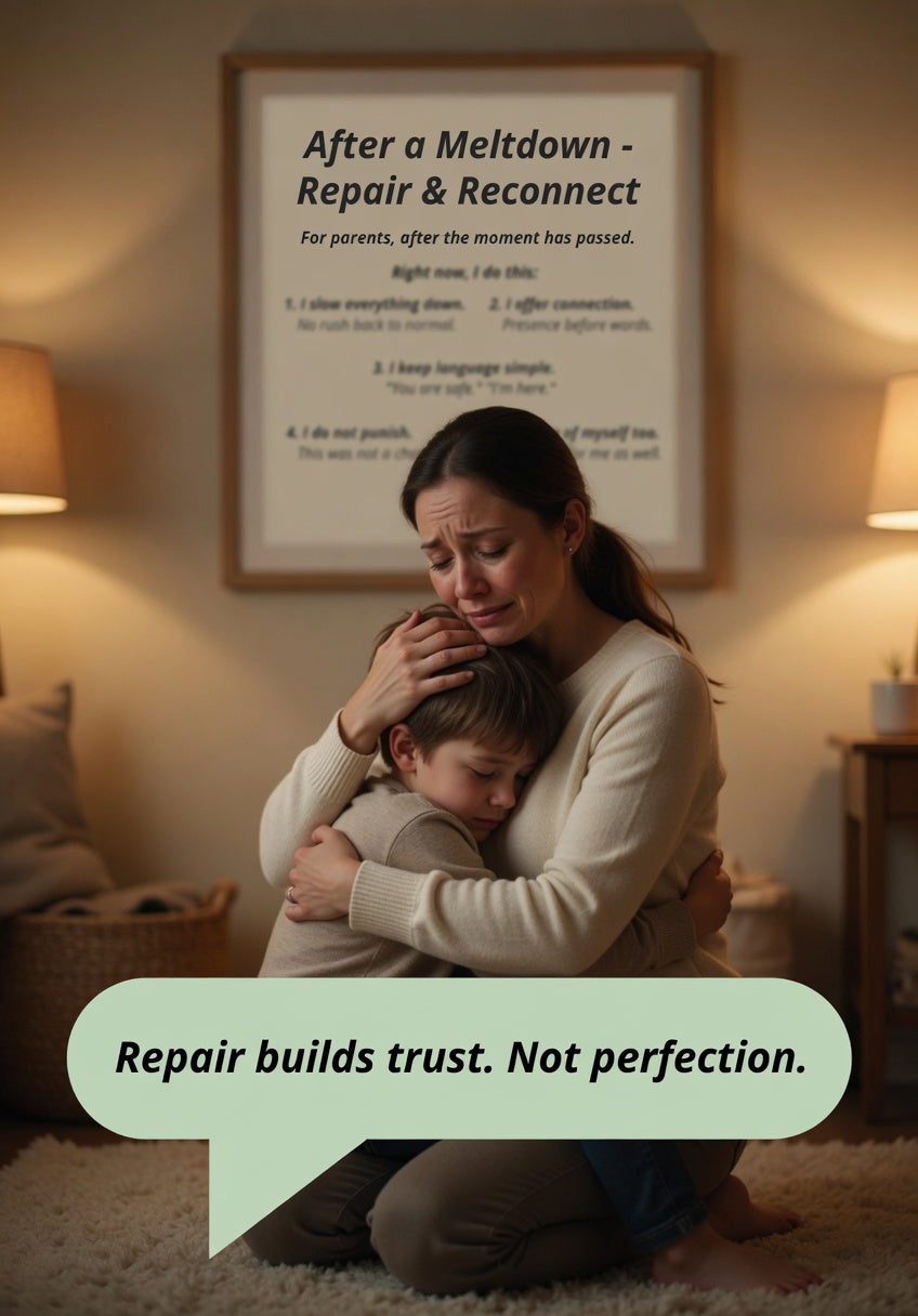 After a Meltdown – Repair & Reconnect Printable for Autism Parents