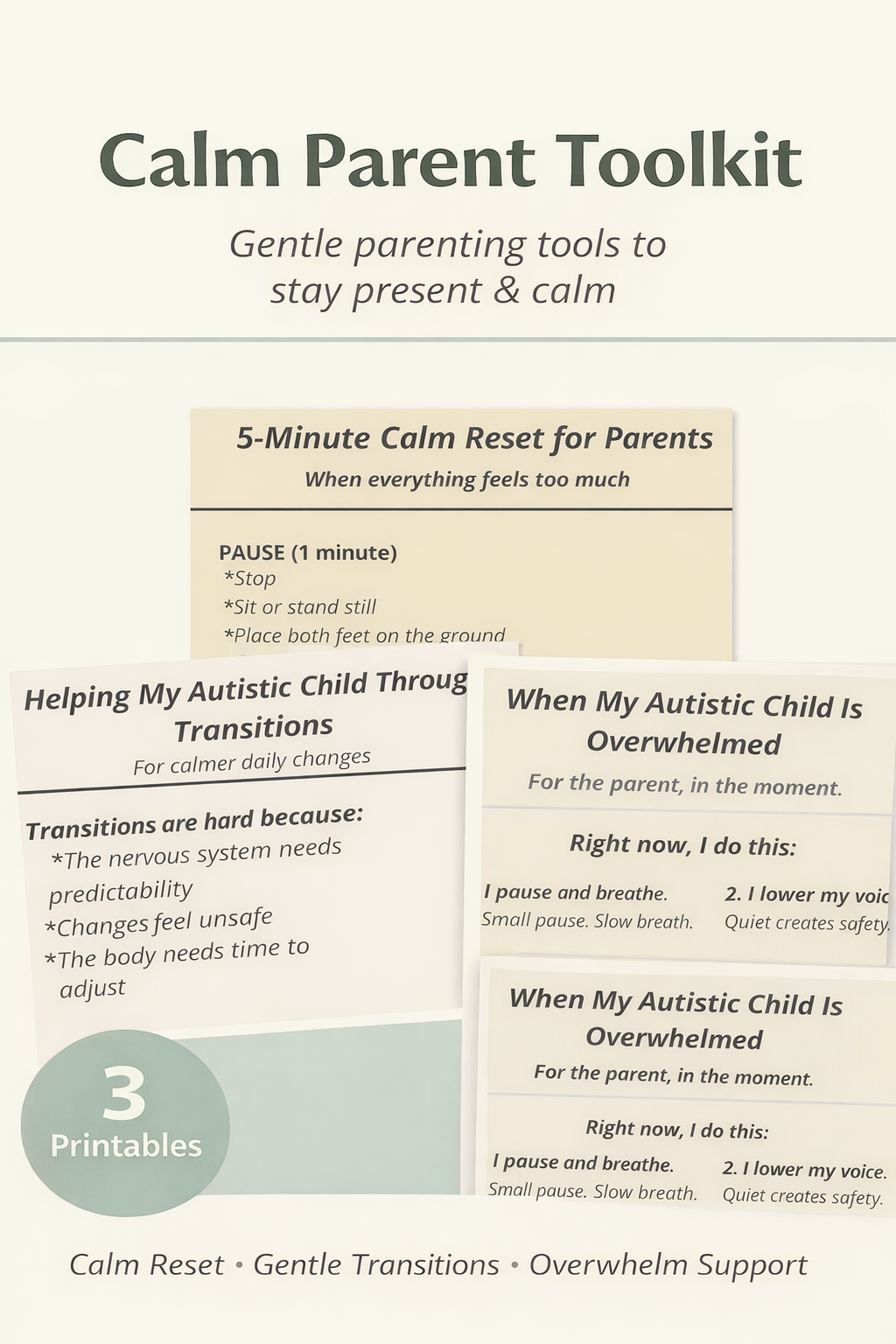 Autism Support Printable Bundle for Parents – Calm & Emotional Regulation Toolkit