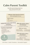 Autism Support Printable Bundle for Parents – Calm & Emotional Regulation Toolkit