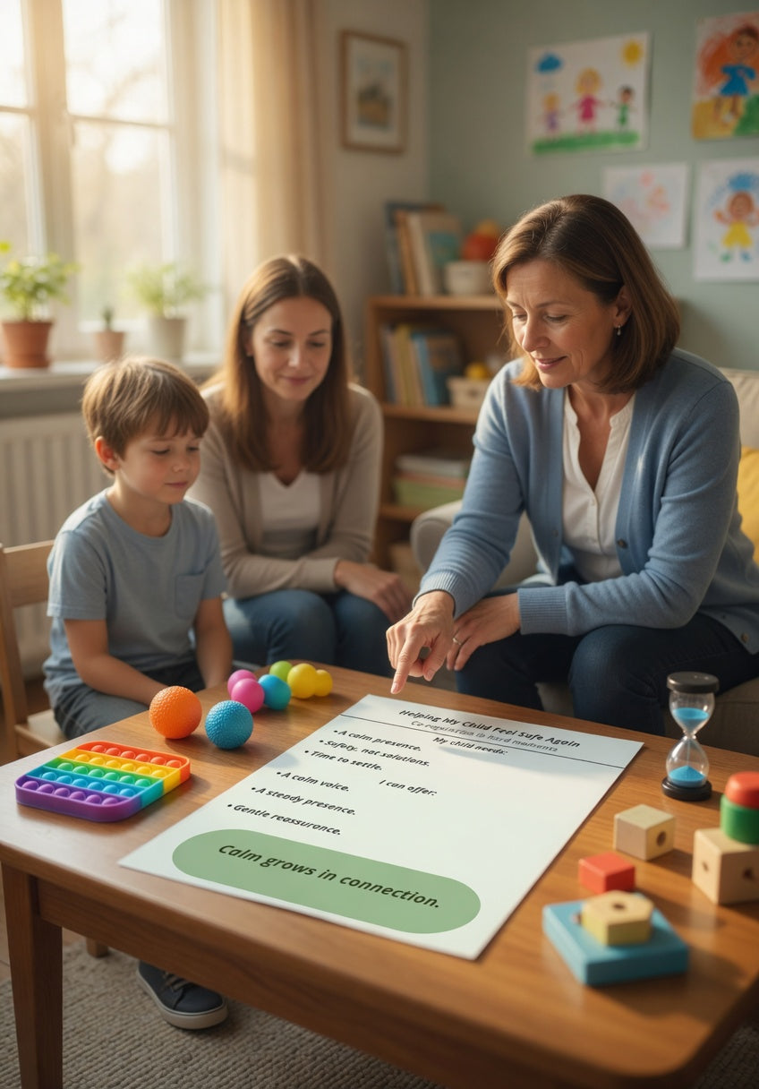 Helping My Child Feel Safe Again Printable | Co-Regulation Support Guide for Autism Parents | Emotional Regulation PDF | Neurodivergent Parenting Tool