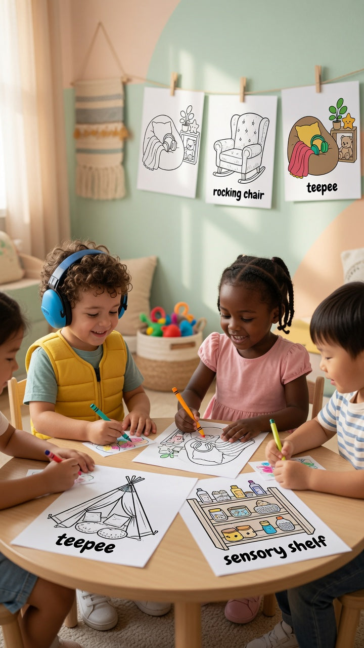 My Calm Corner Coloring Pages | Sensory-Friendly Coloring Book for Kids Ages 3–6