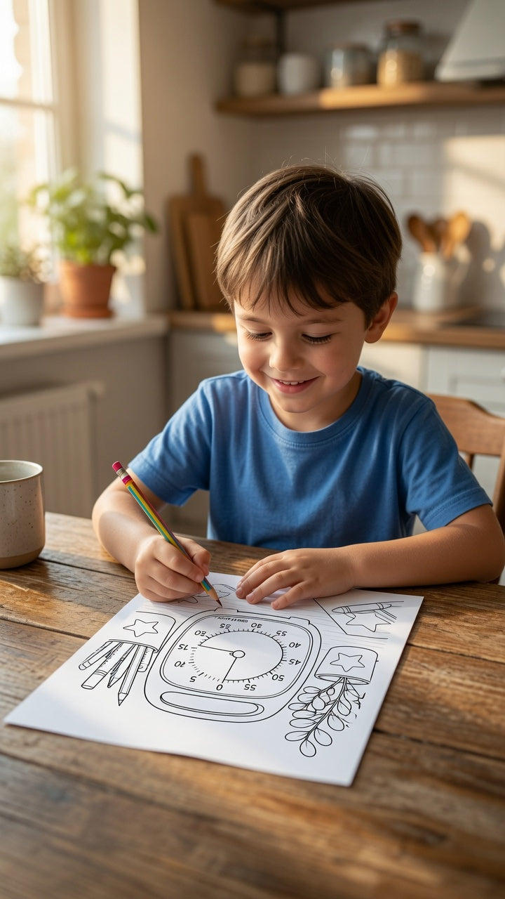 My Time Timer Coloring Pages | 10 Printable Sensory Coloring Sheets for Kids