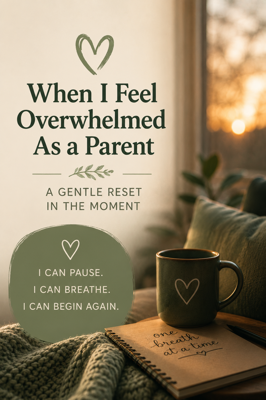 When I Feel Overwhelmed as a Parent Printable | Calm Parenting Reset Guide | Emotional Regulation & Co-Regulation PDF | Gentle Support for Autism Parents