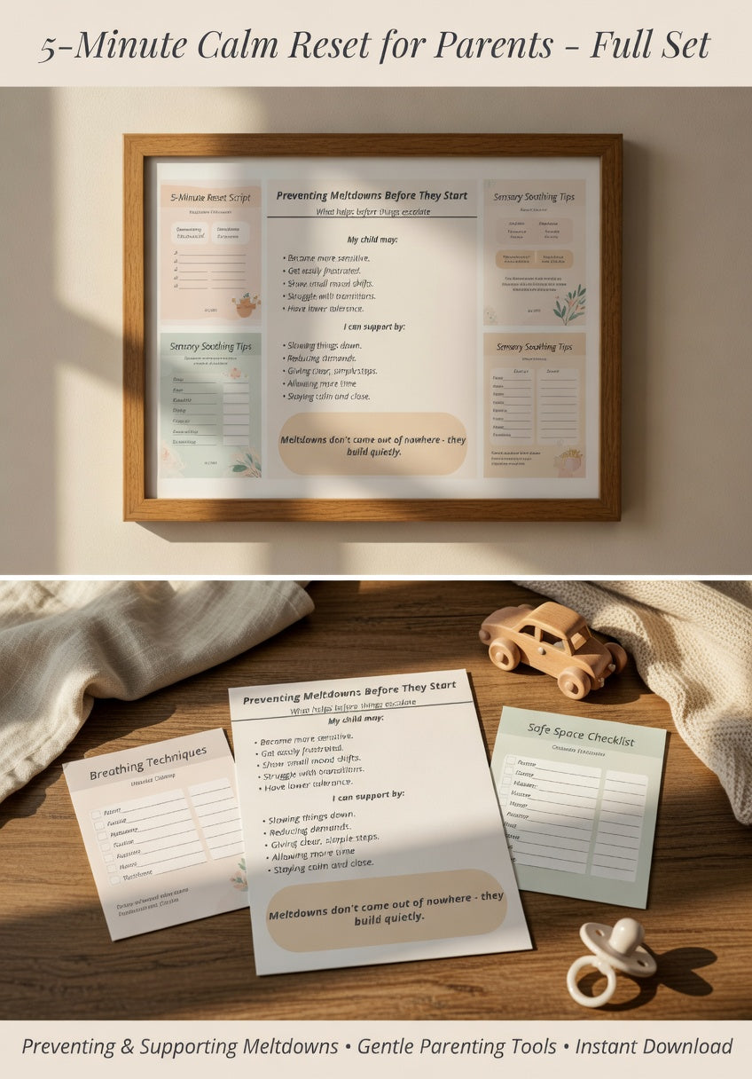 Preventing Meltdowns Before They Start | Autism Parenting Printable | Early Signs & Co-Regulation Support Sheet