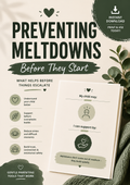 Preventing Meltdowns Before They Start | Autism Parenting Printable | Early Signs & Co-Regulation Support Sheet
