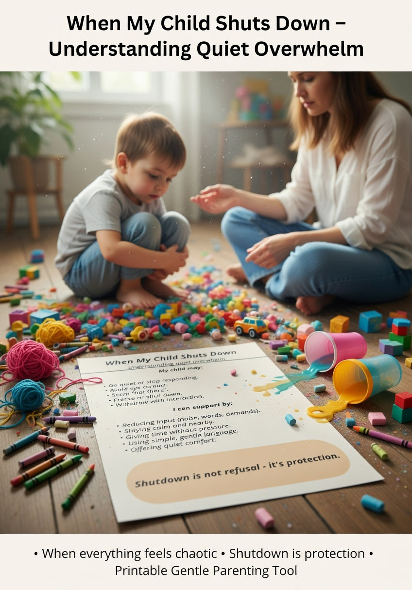 When My Child Shuts Down | Autism Shutdown Support Printable | Understanding Quiet Overwhelm