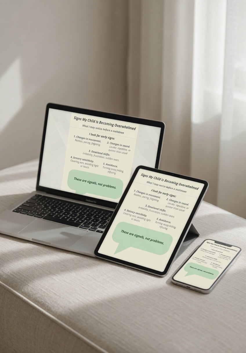 Signs My Child Is Becoming Overwhelmed – Autism Support Printable