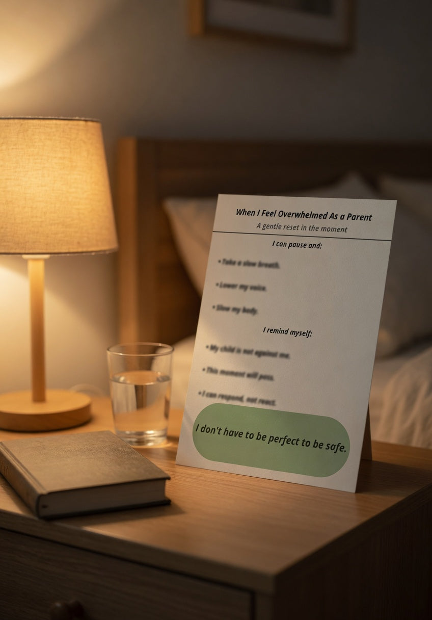 When I Feel Overwhelmed as a Parent Printable | Calm Parenting Reset Guide | Emotional Regulation & Co-Regulation PDF | Gentle Support for Autism Parents