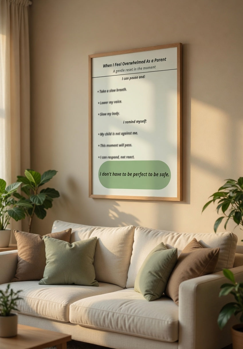 When I Feel Overwhelmed as a Parent Printable | Calm Parenting Reset Guide | Emotional Regulation & Co-Regulation PDF | Gentle Support for Autism Parents