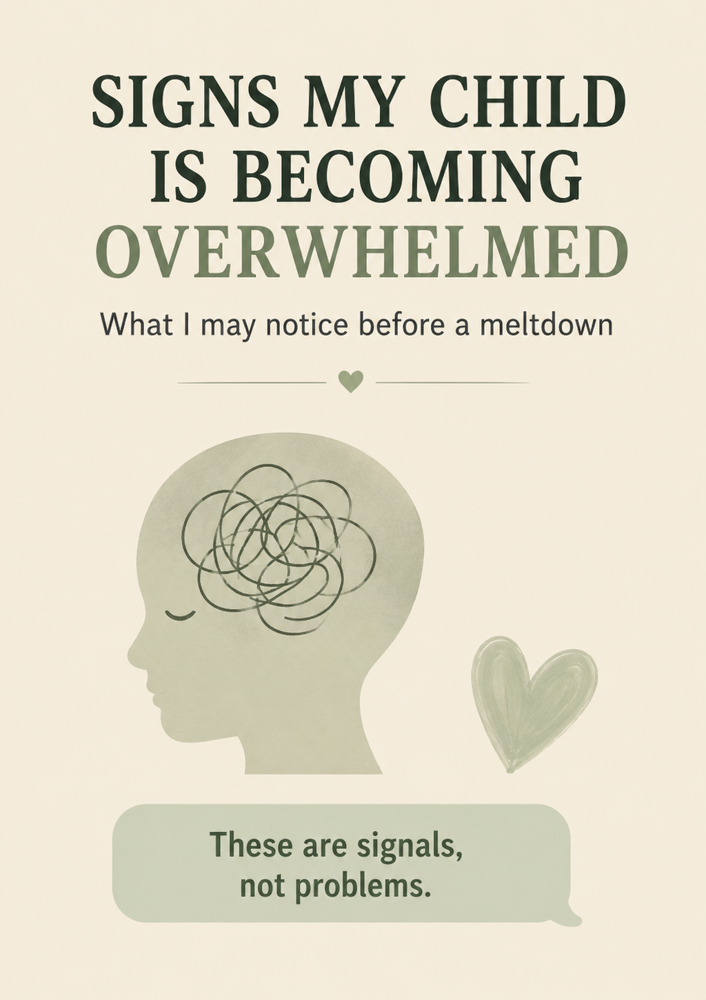 Signs My Child Is Becoming Overwhelmed – Autism Support Printable